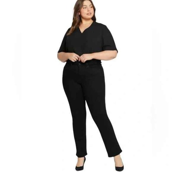 NYDJ Barbara Bootcut Jeans w/ Lift Tuck Technology in Washed Black Size 26W NEW - Picture 1 of 7
